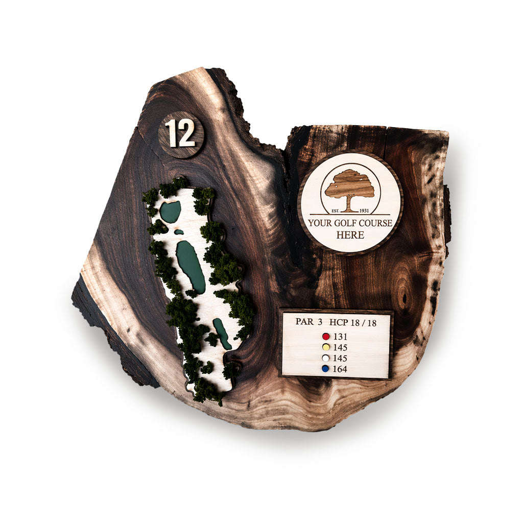 Custom Golf Hole Wood Plaque – Personalized Course Art