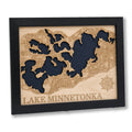 Lake Minnetonka 3D Wood Map | Laser Engraved Lake Wall Art