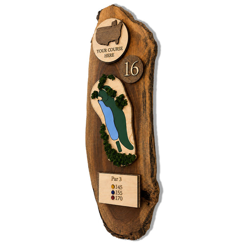 Straight Vertical Slab - Custom Golf Hole Wood Plaque – Personalized Course Art